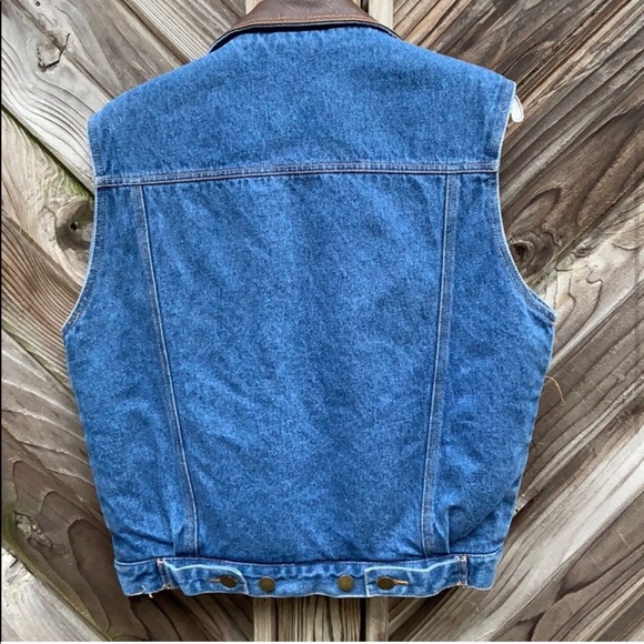 Members only sheepskin denim vest medium - Picture 3 of 4